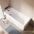 VITRA - Baignoire droite rectangulaire 170x75cm avec pieds Neon blanc + Vidage volet et clapet Noir mat/Black Touch - vignette