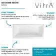 VITRA - Baignoire droite rectangulaire 180x80cm avec pieds Neon blanc + Vidage volet et clapet blanc - vignette