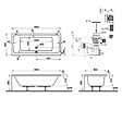 VITRA - Baignoire droite rectangulaire 180x80cm avec pieds Neon blanc + Vidage volet et clapet Doré - vignette