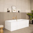 VITRA - Baignoire droite rectangulaire 180x80cm avec pieds Neon blanc + Vidage volet et clapet Doré - vignette