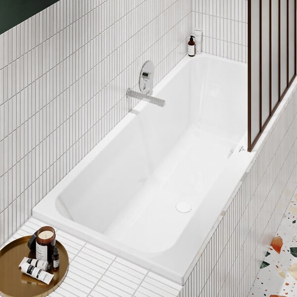 VILLEROY ET BOCH - Baignoire droite 170 x 75 Architectura + Vidage de baignoire blanc - large