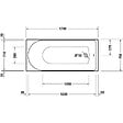DURAVIT - Baignoire droite 170 X 75 D-Neo + vidage noir mat - vignette