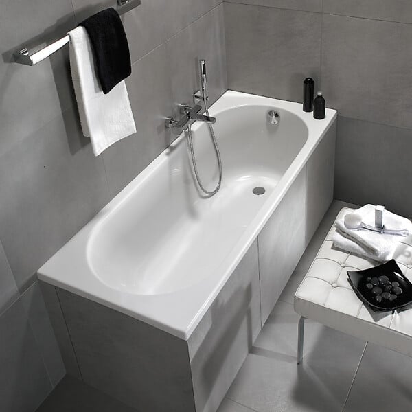 VILLEROY ET BOCH - Baignoire droite 170 x 70  O.Novo + Vidage de baignoire chromé - large