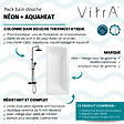 VITRA - Baignoire droite 180x80cm avec pieds Neon blanc  + Vidage blanc + Colonne bain thermostatique douche noir mat - vignette