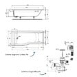 IDEAL STANDARD - Baignoire bain douche 170 x 80 cm gauche Connect Air + vidage Doré - vignette