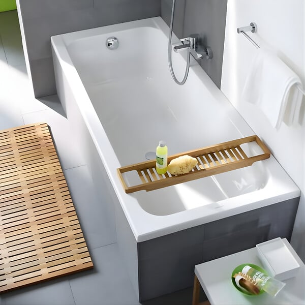 DURAVIT - Baignoire droite 180 X 80 D-Code acrylique bonde au centre + vidage chromé - large