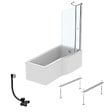 IDEAL STANDARD - Pack baignoire bain douche 170 x 80 cm droite Connect Air + tablier + pare bain avec volet  + pieds + vidage Chromé - vignette