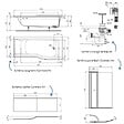 IDEAL STANDARD - Pack baignoire bain douche 170 x 80 cm droite Connect Air + tablier + pare bain avec volet  + pieds + vidage Chromé - vignette