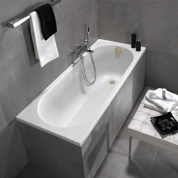 VILLEROY ET BOCH - Baignoire droite 170 x 75  O.Novo + Vidage de baignoire doré - large