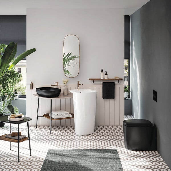 VITRA - Vasque à poser VitrA Plural VitrA Clean noir mat - large
