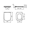 IDEAL STANDARD - I.life B abattant WC en duroplast avec fermeture SoftClose, charnières en acier inoxydable, blanc (T500301) - vignette