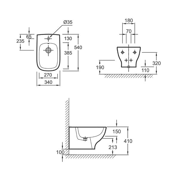 JACOB DELAFON - Bidet suspendu Struktura céramique - large
