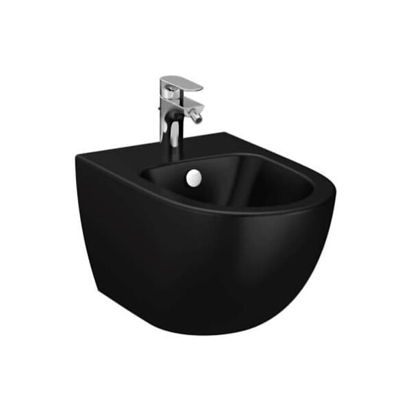 VITRA - Sento bidet suspendu en céramique, fixations invisibles, arrivée d'eau interne, noir mat (RN020BL) - large