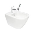 VITRA - Vitra Integra bidet suspendu + trop-plein, 35,5x54 cm + Hansgrohe Focus Set bidette, bonde Push-Open (7042-028831927000) - vignette