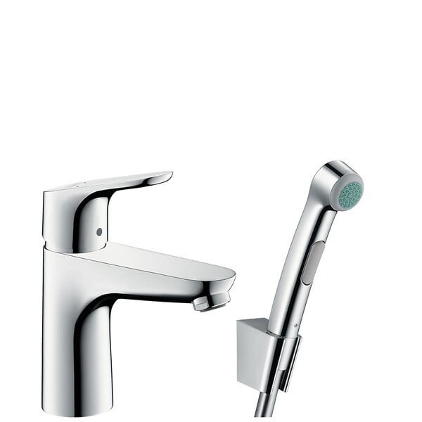 VITRA - Vitra Integra bidet suspendu + trop-plein, 35,5x54 cm + Hansgrohe Focus Set bidette, bonde Push-Open (7042-028831927000) - large
