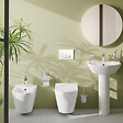 VITRA - Vitra Integra bidet suspendu + trop-plein, 35,5x54 cm + Hansgrohe Focus Set bidette, bonde Push-Open (7042-028831927000) - vignette