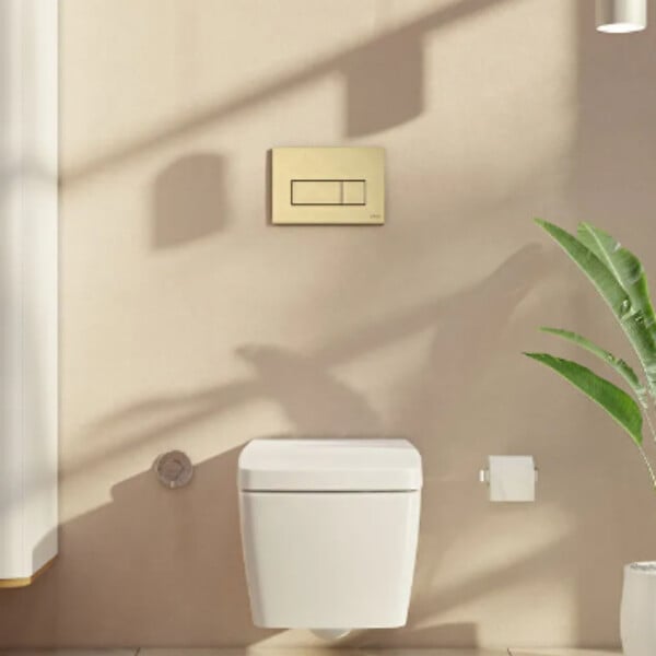 VITRA - Loop Square by Siko Plaque de déclenchement, or brossé (740-2325) - large