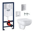 GROHE - Rapid SL pack WC bâti-support + WC suspendu sans bride Grohe avec abattant SoftClose + plaque (GRGRSEWR02FR-FS) - vignette