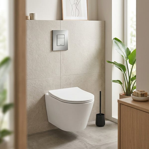 GROHE - SOLIDO Pack Bâti-support + WC suspendu + Plaque chrome + Set de montage - large