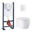 GROHE - Rapid SL pack WC bâti-support autoportant + WC suspendu sans bride Grohe avec abattant SoftClose + plaque (GRRGRSTWR02-FR) - vignette