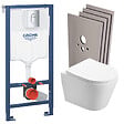 GROHE - Pack WC Rapid SL + WC Swiss Aqua Technologies Infinitio sans bride + Plaque Arena chrome + Set d'habillage (ArenaInfinitio-sabo) - vignette