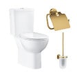 GROHE - WC à poser sans bride Quickfix + Abattant frein de chute + Dérouleur papier mural + Porte-balai Cool Sunrise - vignette