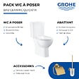 GROHE - WC à poser sans bride Quickfix + Abattant frein de chute + Dérouleur papier mural + Porte-balai Cool Sunrise - vignette