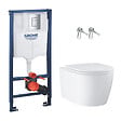 GROHE - Rapid SL pack WC bâti-support + WC suspendu sans bride Grohe avec abattant SoftClose + plaque (GRRGRSTWR01FR-FS) - vignette