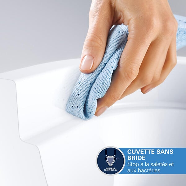 GROHE - Rapid SL pack WC bâti-support + WC suspendu sans bride Grohe avec abattant SoftClose + plaque (GRRGRSTWR01FR-FS) - large