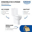 GROHE - WC à poser sans bride Quickfix + Abattant déclipsable + Dérouleur de papier mural Cool Sunrise - vignette