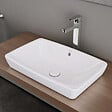 VITRA - Vasque à poser Vitra Metropole 60 x 40 x 16 cm, avec trop-plein, blanc brillant, sans trou pour robinetterie (5668-003-0012) - vignette
