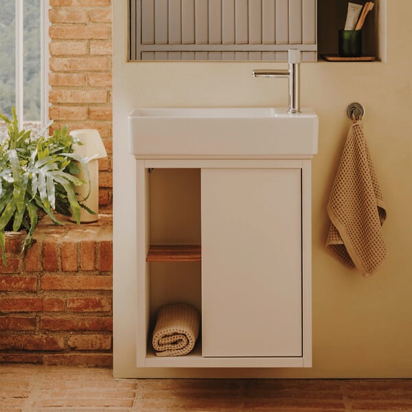 ROCA - Lave-mains mural compact 55 x 27,5 Tura blanc brillant - large