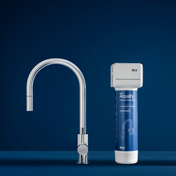 ROCA - Filtre cartouche à 5 étapes Aquafy pour mitigeur de cuisine avec eau filtrée - large