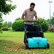 INTEC - Balayeuse à gazon Ramasse feuilles Brosse rotative renforcées Larg 53cm reglable Grand Bac 100L INTEC - vignette