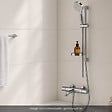 HANSGROHE - Pack mitigeur baignoire thermostatique Ecostat 1001 CL chromé + Ensemble de douche Crometta 2 jets blanc/chromé - vignette