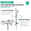 HANSGROHE - Pack mitigeur baignoire thermostatique Ecostat 1001 CL chromé + Ensemble de douche Crometta 2 jets blanc/chromé - vignette