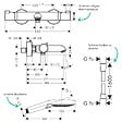 HANSGROHE - Pack mitigeur bain douche thermostatique Ecostat Comfort + Flexible Isiflex + Pommeau Raindance Select 3jets noir mat - vignette