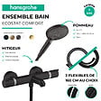 HANSGROHE - Pack mitigeur bain douche thermostatique Ecostat Comfort + Flexible Designflex + Pommeau Raindance Select 3jets noir mat - vignette