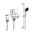 GROHE - Mitigeur baignoire mécanique Swift avec colonnettes Idro'Flex + Barre de douche chromée - vignette