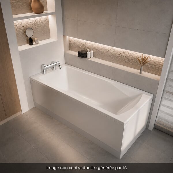 GROHE - Mitigeur baignoire mécanique Grohe Essence avec colonnettes Idro'Flex - large