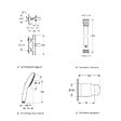 GROHE - Mitigeur baignoire thermostatique Grohtherm 800 Cosmopolitan 1/2 avec colonnettes Idro'Flex + Douchette 2 jets Comfort + Flexible + Support - vignette