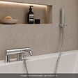 GROHE - Mitigeur baignoire mécanique Essence avec colonnettes Idro'Flex + Douchette 1 jet + Flexible + Support - vignette