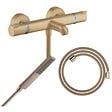 HANSGROHE - Pack mitigeur bain douche thermostatique Ecostat Comfort + Flexible Designflex + Pommeau Pulsify E bronze brossé - vignette