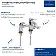 VILLEROY ET BOCH - Mitigeur bain douche mécanique  O novo Chrome - vignette