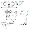 HANSGROHE - Pack mitigeur bain douche thermostatique Ecostat Comfort  + Flexible Isiflex + Pommeau Vernis Blend Vario noir mat - vignette