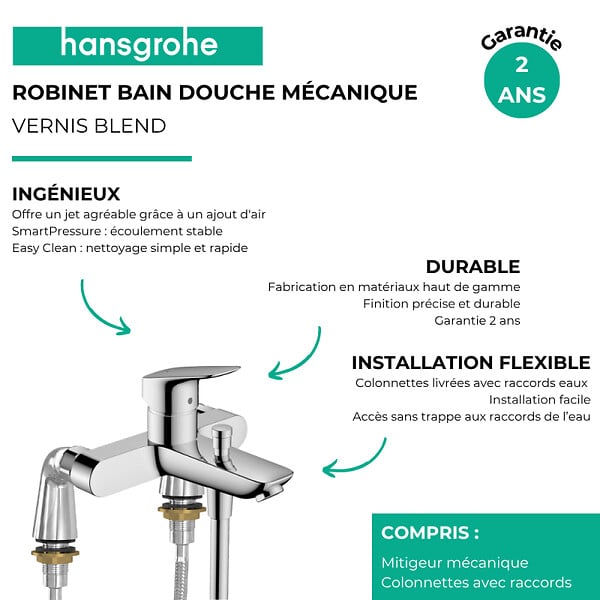 HANSGROHE - Mitigeur baignoire mécanique Logis - large