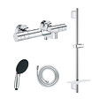 GROHE - Pack mitigeur BD thermostatique Grohtherm 800 Cosmopolitan + Douchette Vitalio Start 110 + Barre Quickflix + Flexible - vignette