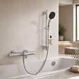 GROHE - Pack mitigeur BD thermostatique Grohtherm 800 Cosmopolitan + Douchette Vitalio Start 110 + Barre Quickflix + Flexible - vignette