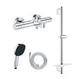 GROHE - Pack mitigeur BD thermostatique Precision Get + Douchette Vitalio Comfort + Barre Quickflix Vitalio Smartactive + Flexible - vignette
