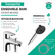 HANSGROHE - Pack mitigeur bain douche mécanique Vernis Blend C2 + Pommeau de douche Pulsify Select 105 + Flexible Designflex chromé - vignette